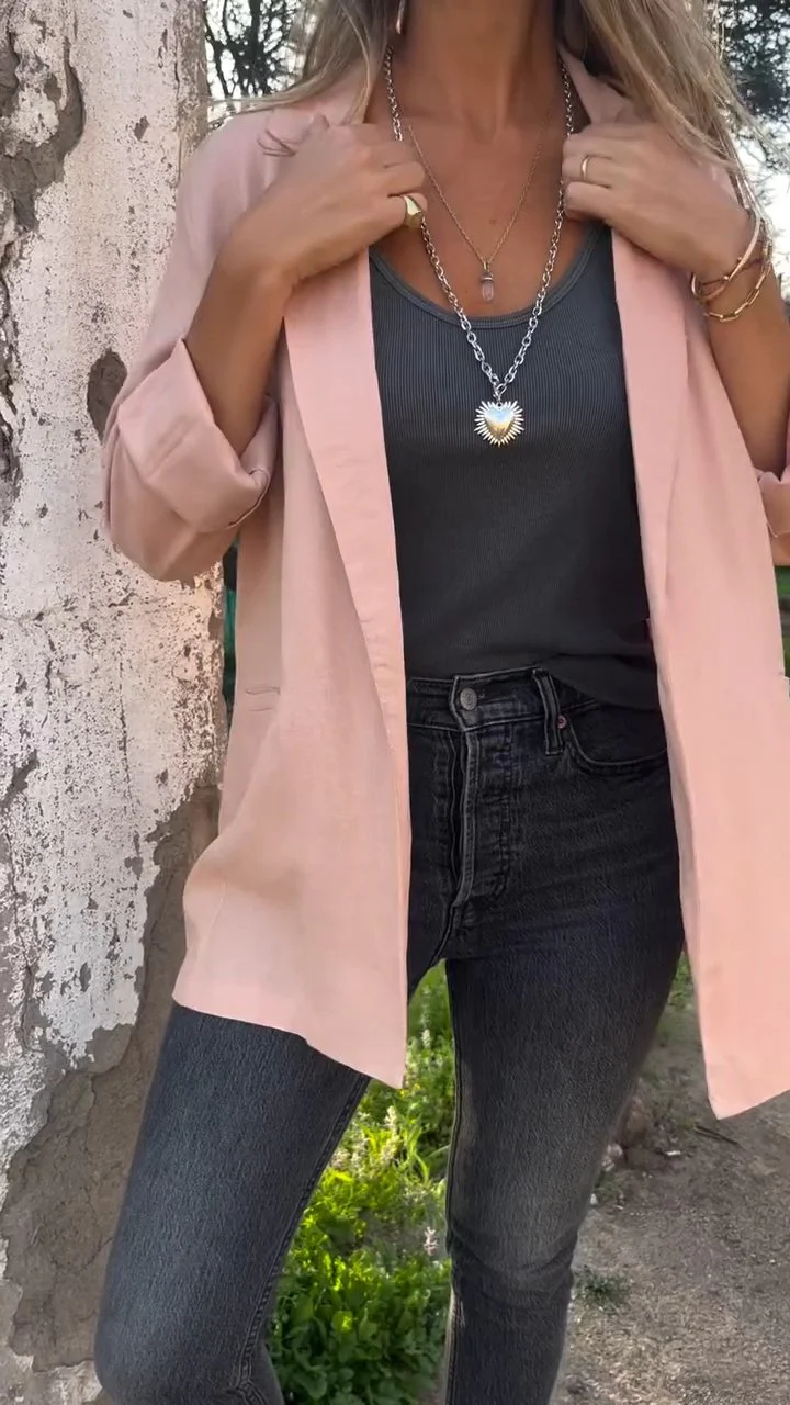 Lapel Long Sleeve Blazer